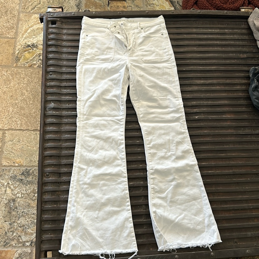 White American eagle hide rise jeans